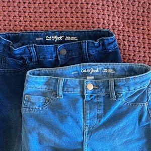 Lot of 2 Cat and Jack Jeggings, kids size 10/12